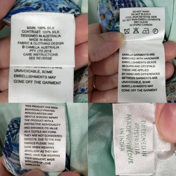 NWT Camilla Frill Sleeve Long Maxi Dress Wings of Luxor Blue Crystal Embellished - Picture 14 of 16